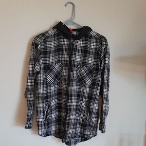 H&M Monochrome Plaid Hoodie For Women's